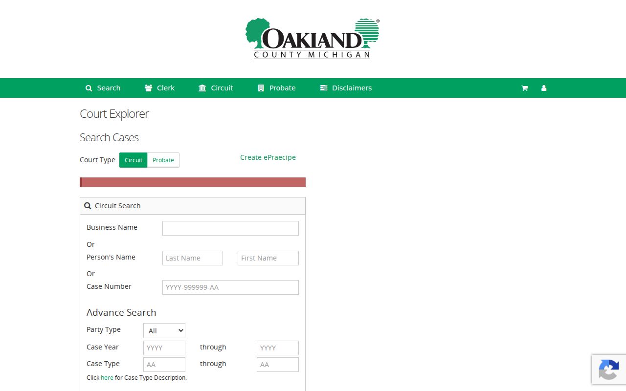 Birmingham residents directory Oakland Court Explorer case search
